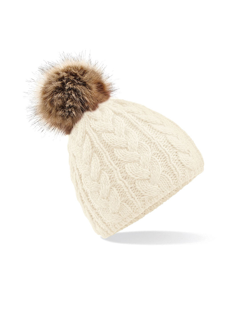 Pop-a-Pom Cable Beanie (Now £10)