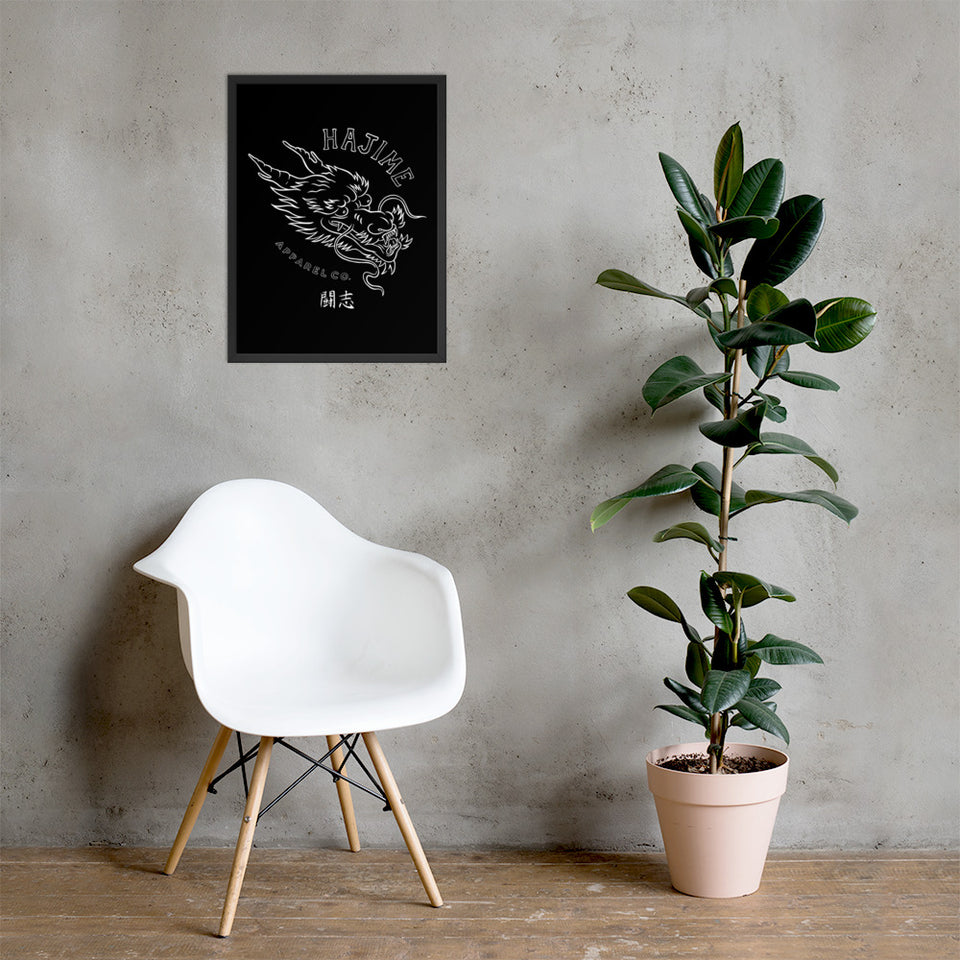 Japanese Dragon Head framed poster