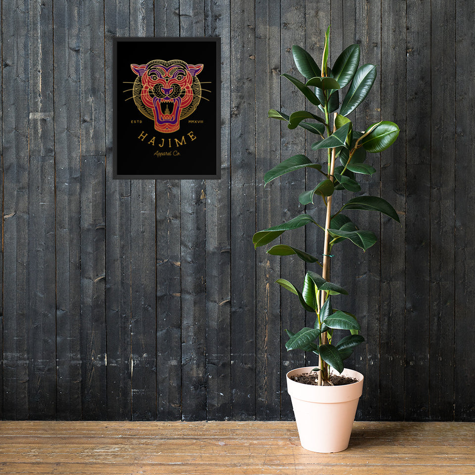 Geometric Tiger framed poster