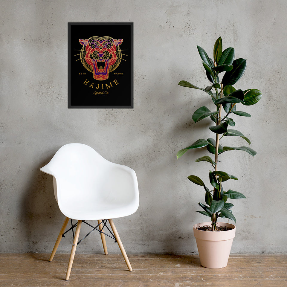 Geometric Tiger framed poster